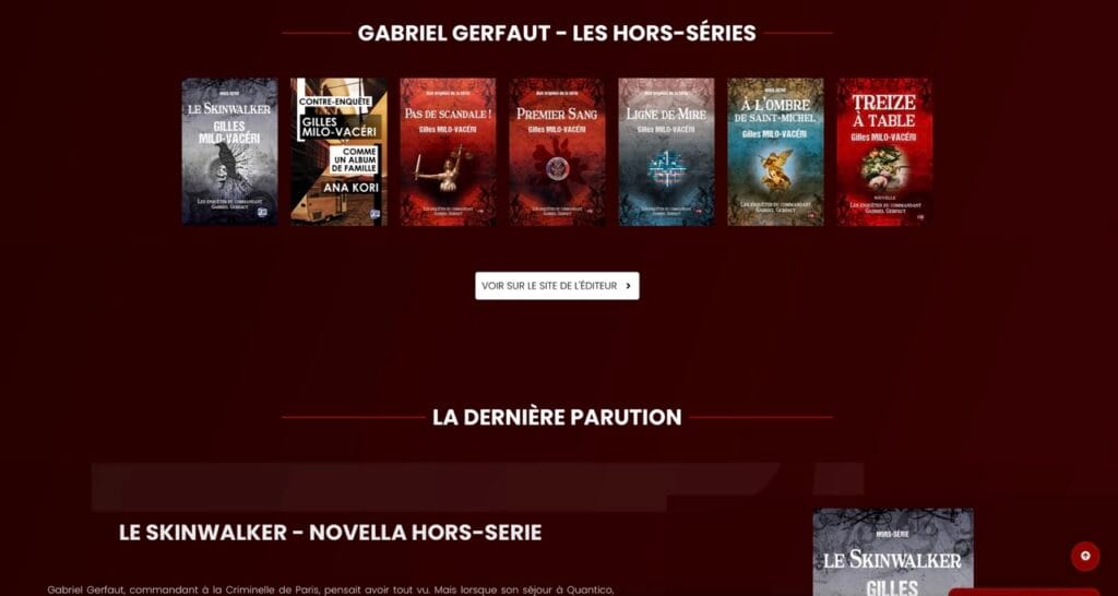 Capture de la page série Gabriel Gerfaut - Gilles Milo-Vaceri